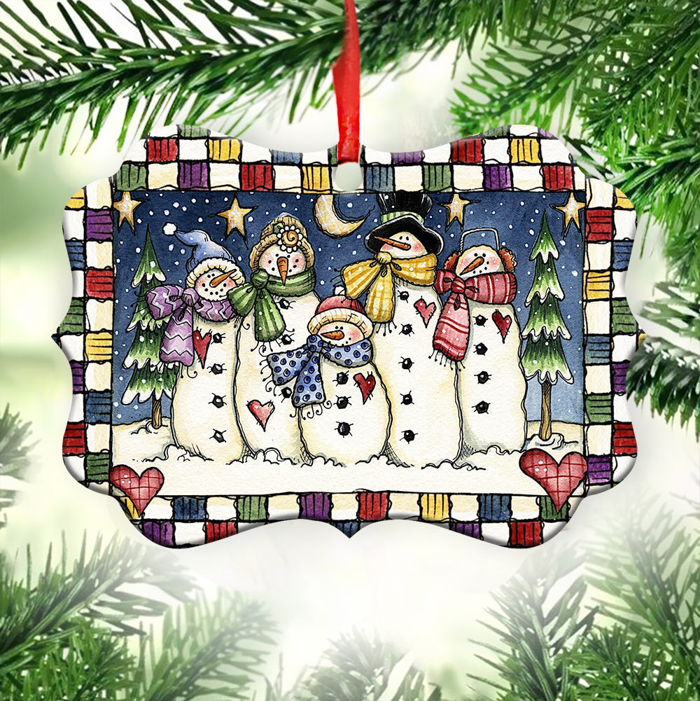 Family Christmas The Love Of Family Is Lifes Greatest Blessing - Horizontal Ornament - Owls Matrix LTD