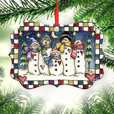 Family Christmas The Love Of Family Is Lifes Greatest Blessing - Horizontal Ornament - Owls Matrix LTD