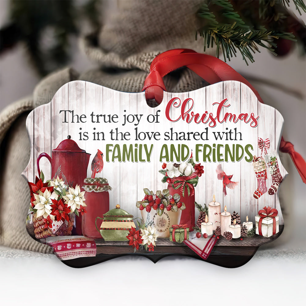 Christmas Is In The Love Shared With Family And Friends - Horizontal Ornament - Owls Matrix LTD