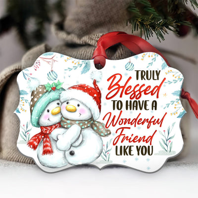 Snowman Bestie Snowman Truly Blessed Like You - Horizontal Ornament - Owls Matrix LTD