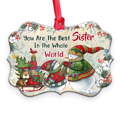 Snowman You Are The Best Sister In The Whole World - Horizontal Ornament - Owls Matrix LTD
