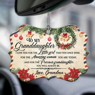 Family Christmas Letter Grandma To Granddaughter - Horizontal Ornament - Owls Matrix LTD