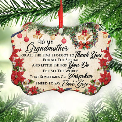 Family Letter To Grandma Christmas Letter - Horizontal Ornament - Owls Matrix LTD