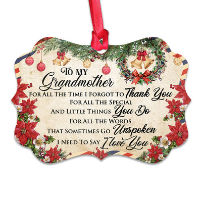 Family Letter To Grandma Christmas Letter - Horizontal Ornament - Owls Matrix LTD