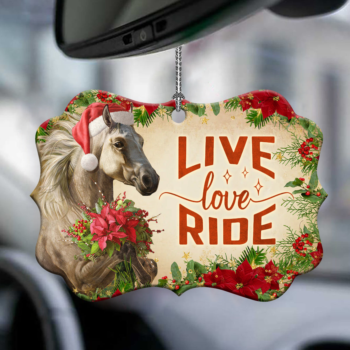 Horse Live Love Ride - Horizontal Ornament - Owls Matrix LTD