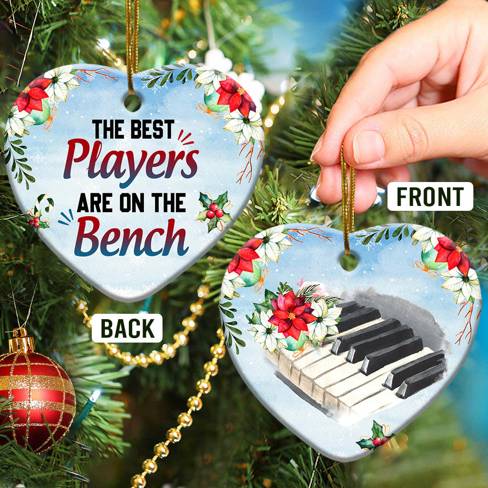 Piano The Best Players Are On The Bench - Heart Ornament - Owls Matrix LTD