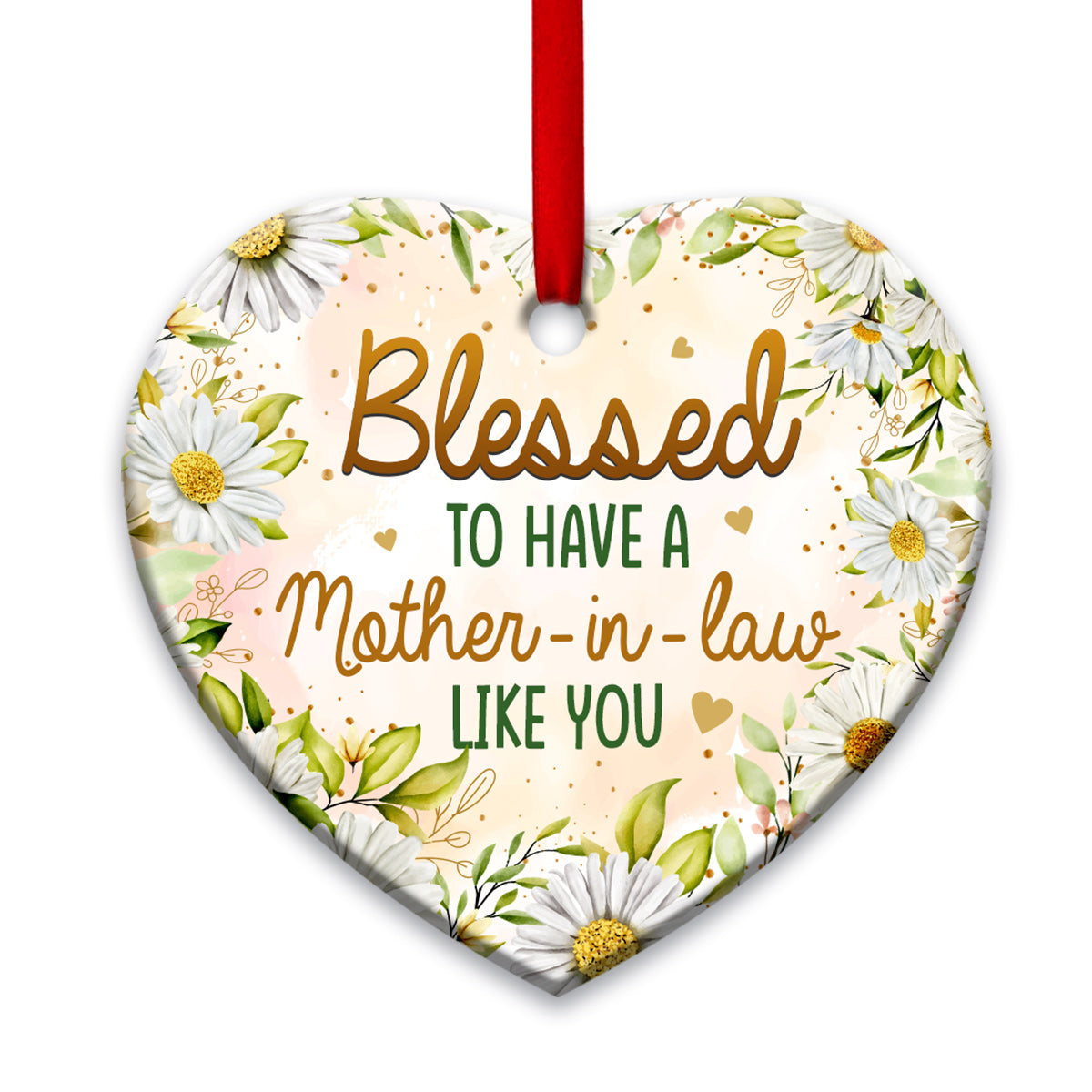 Family Blessed To Have A Mother In Law Like You - Heart Ornament - Owls Matrix LTD