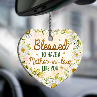 Family Blessed To Have A Mother In Law Like You - Heart Ornament - Owls Matrix LTD
