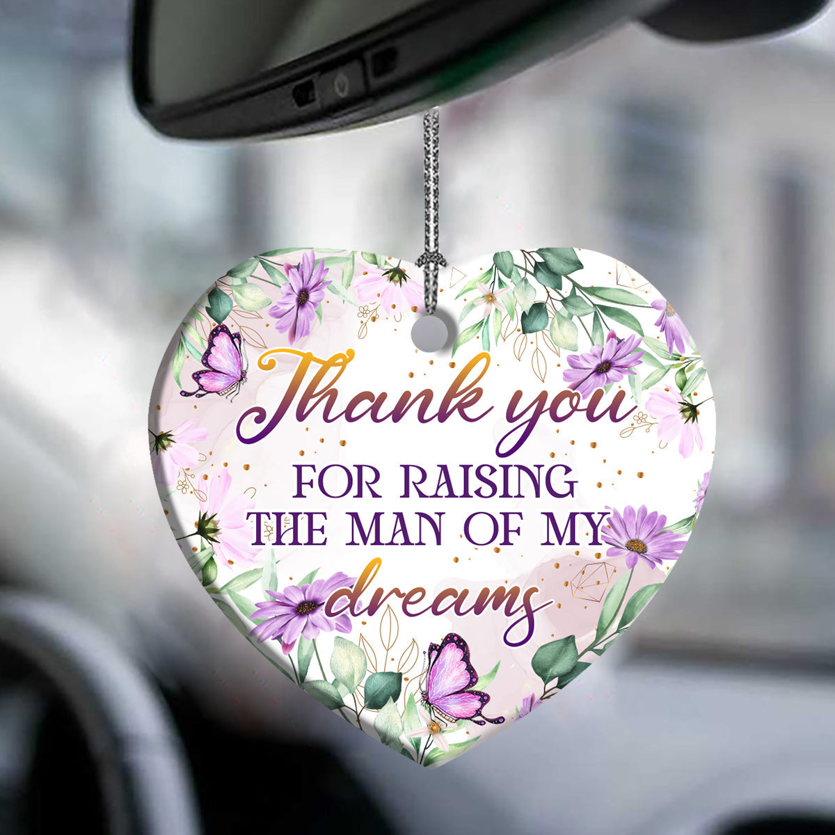 Family Mother In Law Gift Thank You For Raising The Man Of My Dreams - Heart Ornament - Owls Matrix LTD