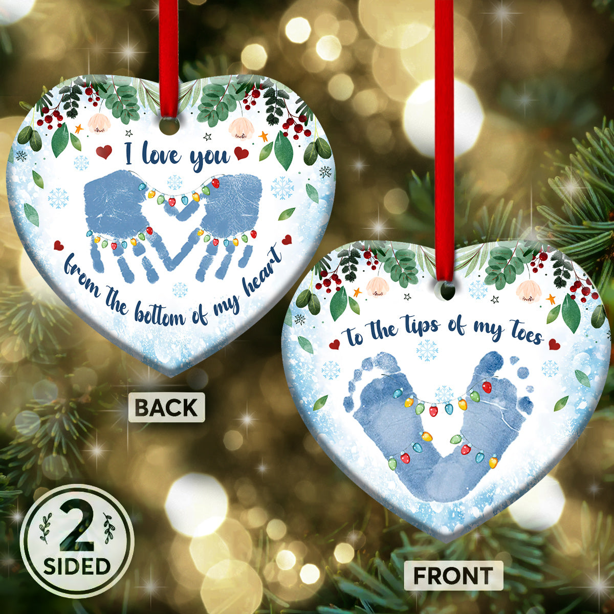 Family Mother I Love You From The Bottom Of My Heart To The Tip Of My Toes - Heart Ornament - Owls Matrix LTD