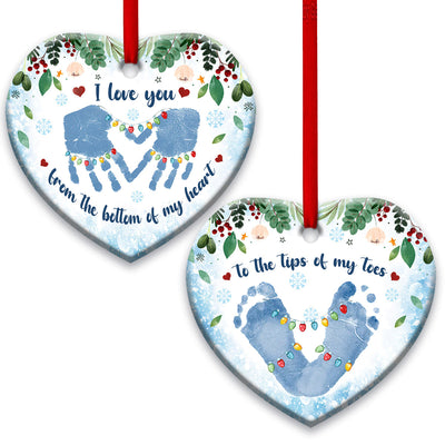 Family Mother I Love You From The Bottom Of My Heart To The Tip Of My Toes - Heart Ornament - Owls Matrix LTD