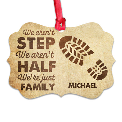 Family Father Gift We Are Just Family Personalized - Horizontal Ornament - Owls Matrix LTD