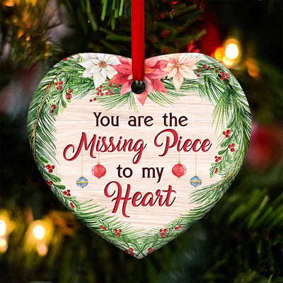 Christmas Gift You Are The Missing Piece To My Heart Personalized - Heart Ornament - Owls Matrix LTD