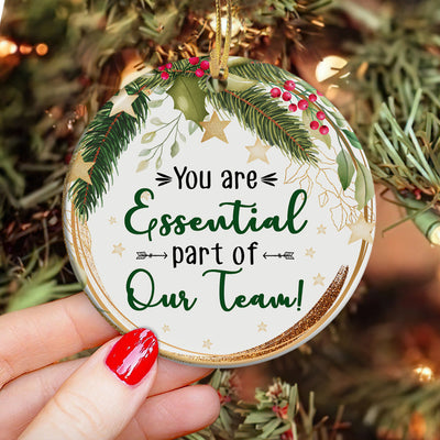 Christmas Gift You Are Essential Part Of Our Team - Circle Ornament - Owls Matrix LTD