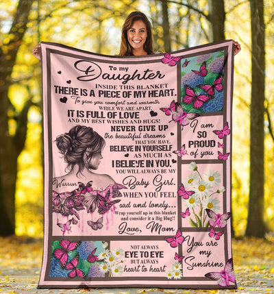 Breast Cancer To My Daughter Breast Cancer Awareness Pink Style - Flannel Blanket - Owls Matrix LTD