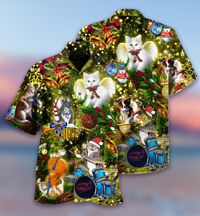 Cat Christmas Angel - Hawaiian Shirt - Owls Matrix LTD