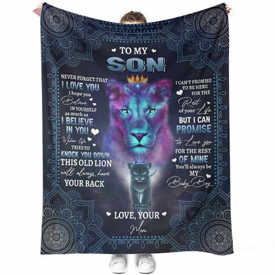 50" x 60" Lion To My Son I Love You This Old Lion - Flannel Blanket - Owls Matrix LTD