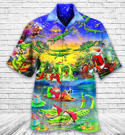 Crocodile Love Xmas Merry Christmas - Hawaiian Shirt - Owls Matrix LTD