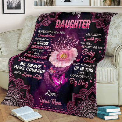 Breast Cancer To My Daughter Be Brave - Flannel Blanket - Owls Matrix LTD