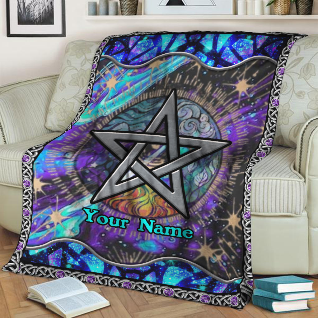 Witch Mystical Pentagram Star Personalized - Flannel Blanket - Owls Matrix LTD