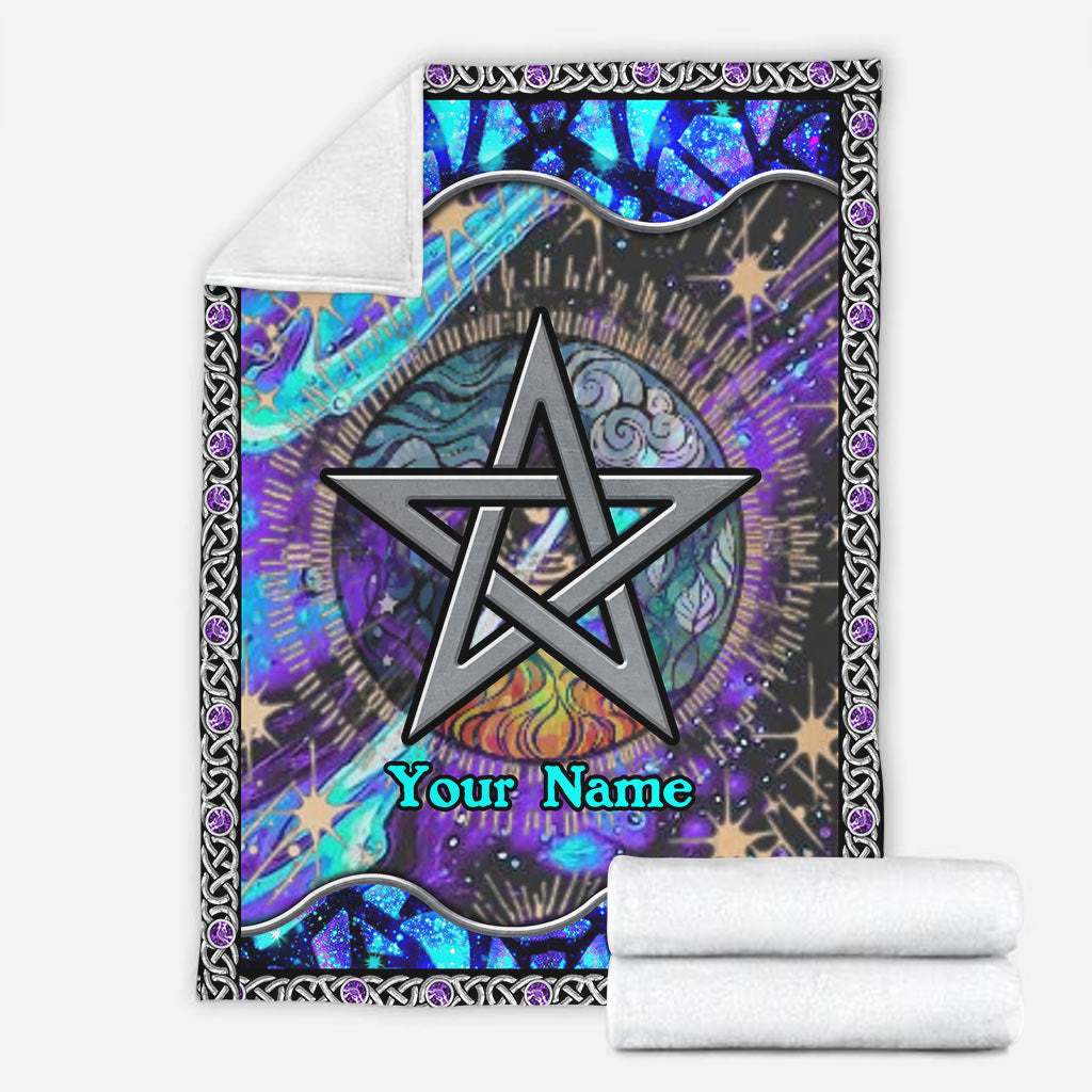 Witch Mystical Pentagram Star Personalized - Flannel Blanket - Owls Matrix LTD