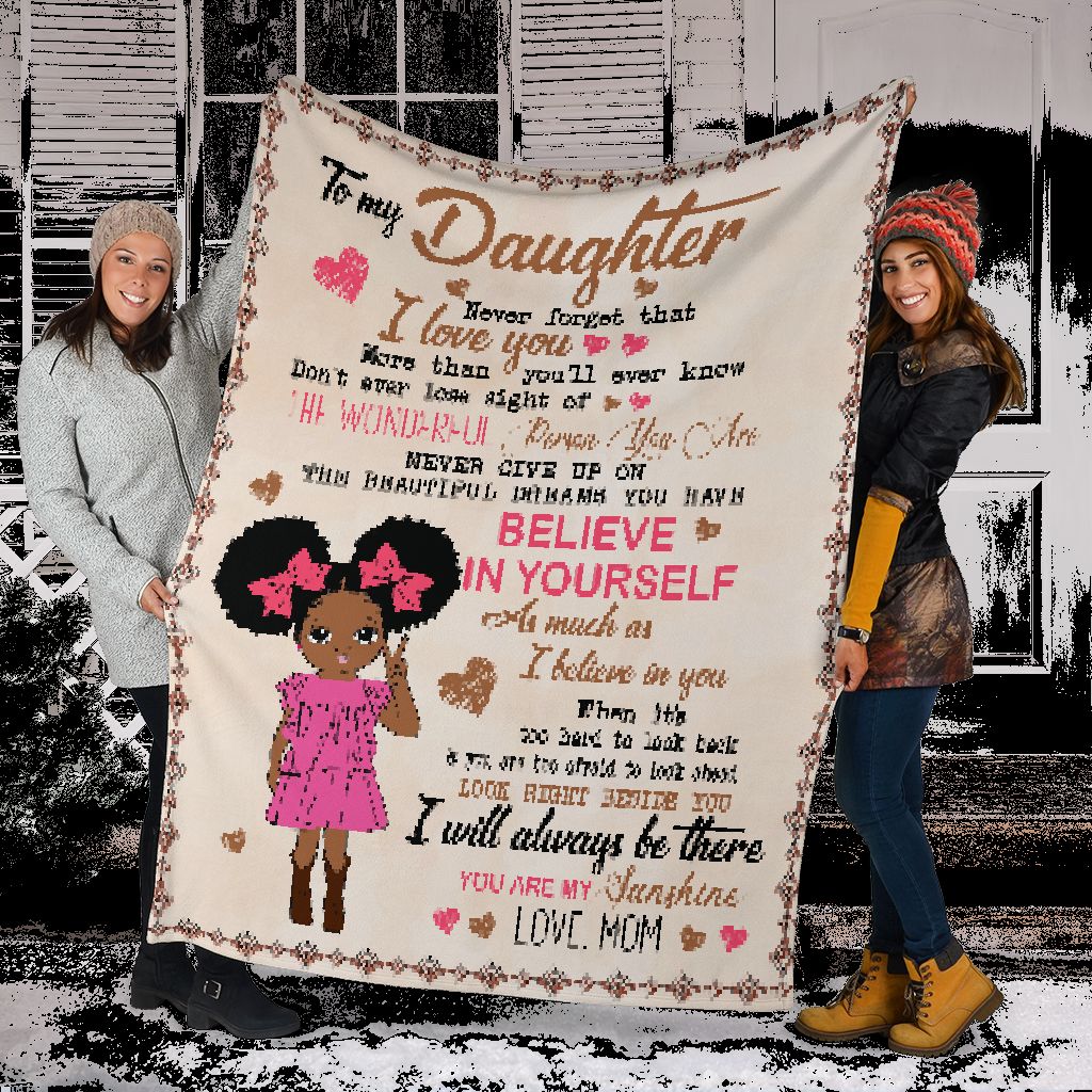 Black Girl To My Daughter African American - Flannel Blanket - Owls Matrix LTD