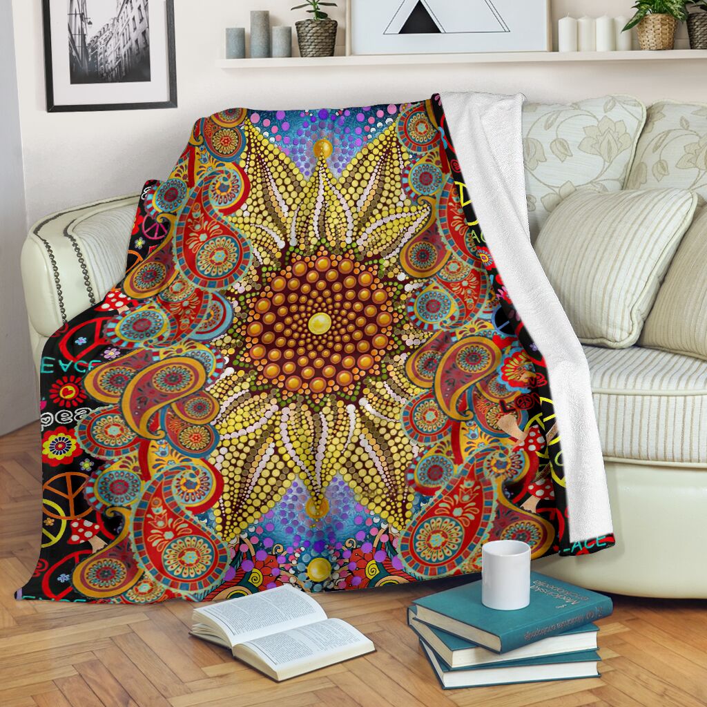 Hippie Soul Floral So Beautiful - Flannel Blanket - Owls Matrix LTD