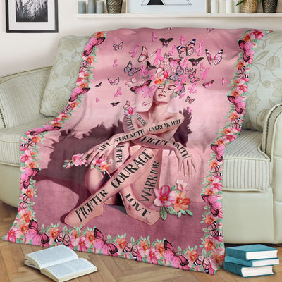 Breast Cancer Awareness Survivor - Flannel Blanket - Owls Matrix LTD