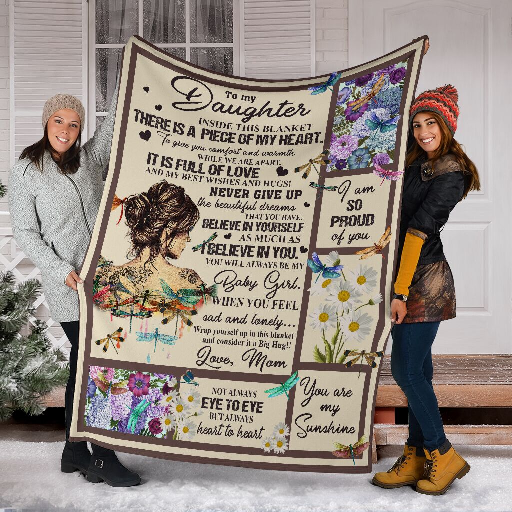 Dragonfly To My Daughter - Flannel Blanket - Owls Matrix LTD