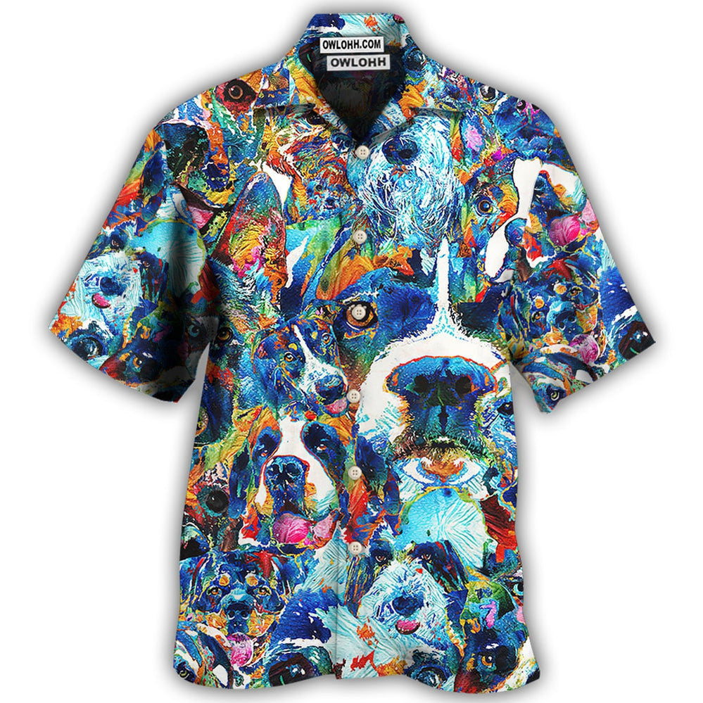 Hawaiian Shirt / Adults / S Dog Lover Delight Art Style - Hawaiian Shirt - Owls Matrix LTD