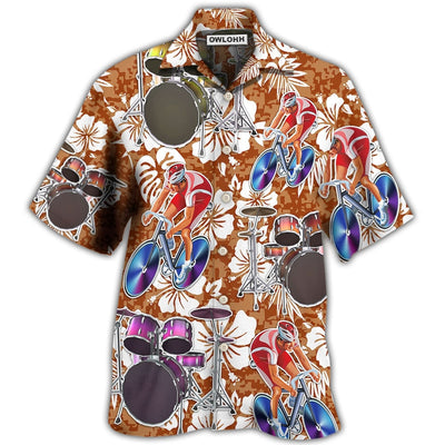 Hawaiian Shirt / Adults / S Drum I Like Cycling And Drums - Hawaiian Shirt - Owls Matrix LTD