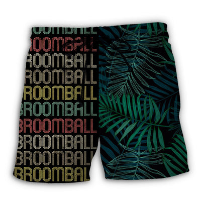 Beach Short / Adults / S Broomball Is My Passion Tropical Leaf - Beach Short - Owls Matrix LTD