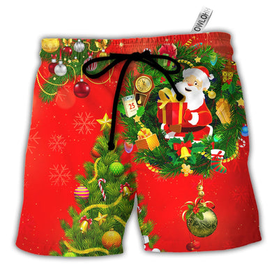 Beach Short / Adults / S Christmas Tree Red Style - Beach Short - Owls Matrix LTD