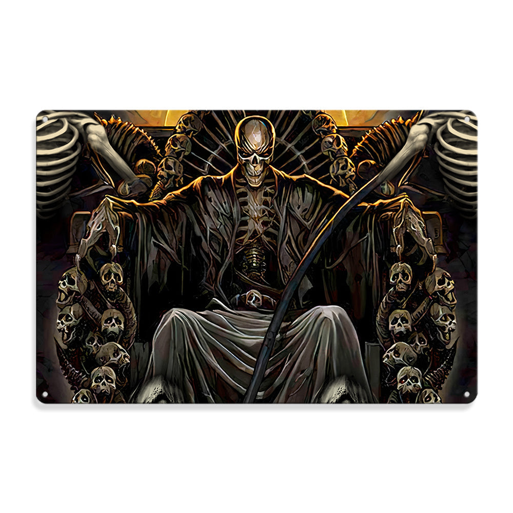 8x12 inch Skull Grim Reaper Dark - Metal Sign - Owls Matrix LTD