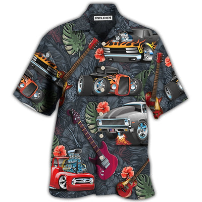 Hawaiian Shirt / Adults / S Hot Rod Guitar I Like Hot Rods And Guitars - Hawaiian Shirt - Owls Matrix LTD