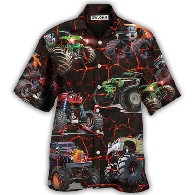 Hawaiian Shirt / Adults / S Monster Truck Lava Style - Hawaiian Shirt - Owls Matrix LTD