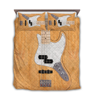 TWIN ( 50 x 60 INCH ) Bass Guitar For The Love Of Bass - Quilt Set - Owls Matrix LTD