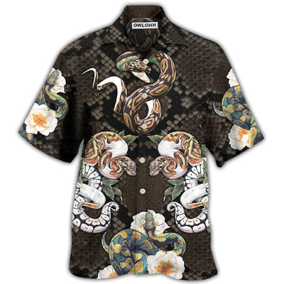 Hawaiian Shirt / Adults / S Snake Ball Python Flower Tropical - Hawaiian Shirt - Owls Matrix LTD