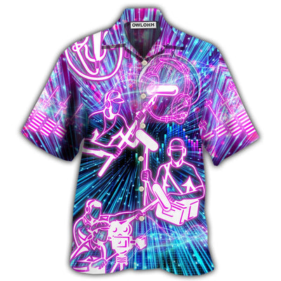 Hawaiian Shirt / Adults / S Sound Engineer Neon Style - Hawaiian Shirt - Owls Matrix LTD