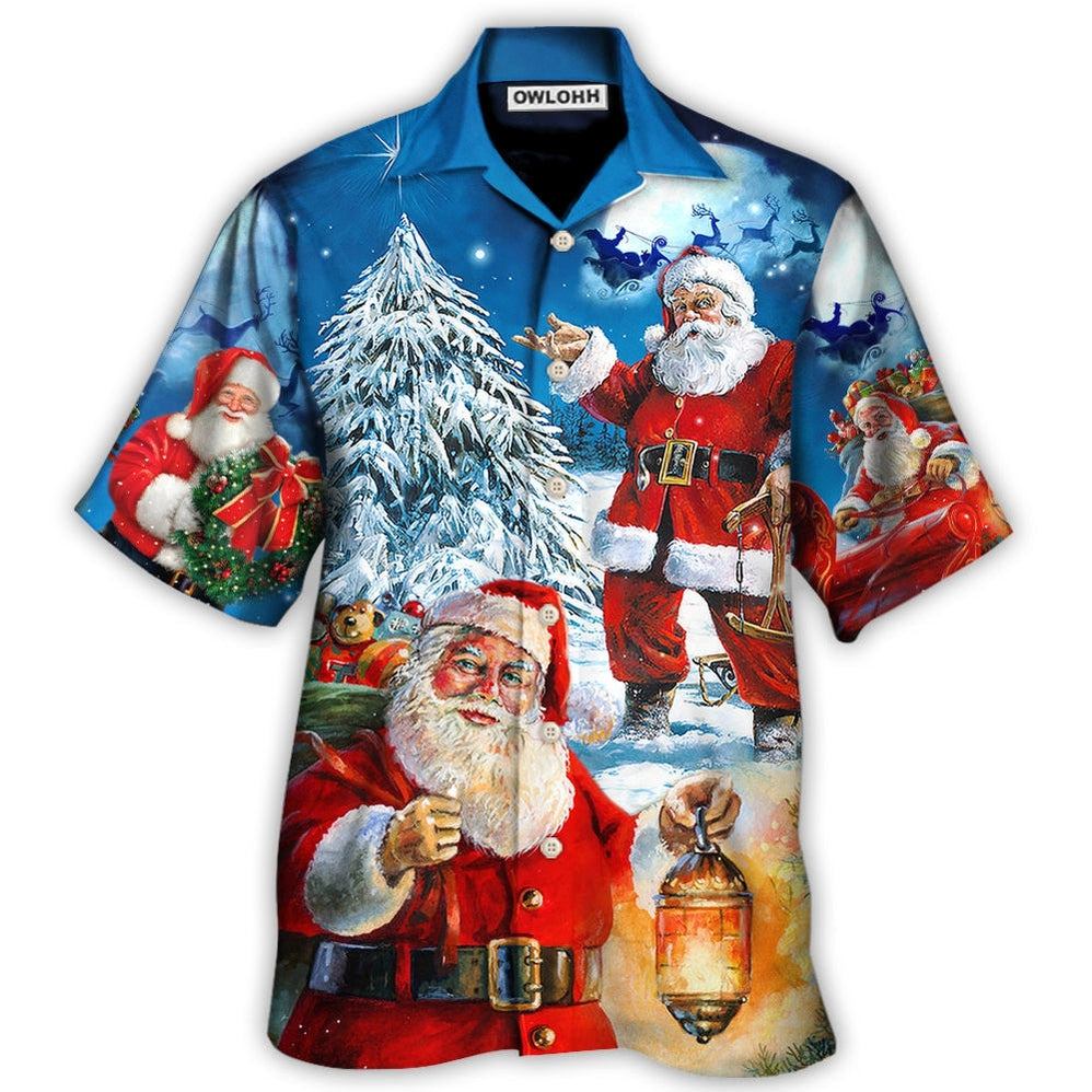 Hawaiian Shirt / Adults / S Christmas Santa Claus Story Nights Christmas Is Coming Painting Style - Hawaiian Shirt - Owls Matrix LTD