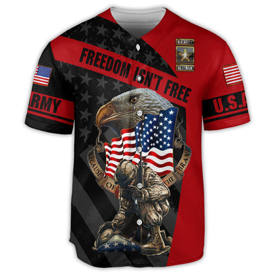 S Veteran Freedom Isn't Free Never Forget Memory With Eagle - Baseball Jersey - Owls Matrix LTD
