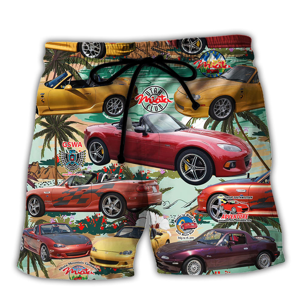 Car Summer Tropical Island - Beach Short - Owls Matrix LTD