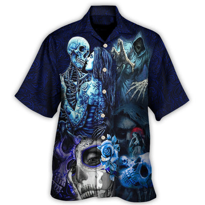 Skull Death Love In Heart - Hawaiian Shirt - Owls Matrix LTD