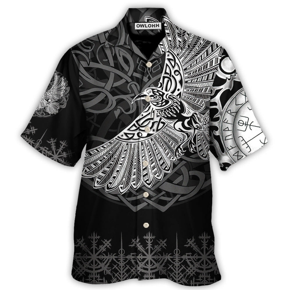 Hawaiian Shirt / Adults / S Viking Raven Valhalla Norse - Hawaiian Shirt - Owls Matrix LTD