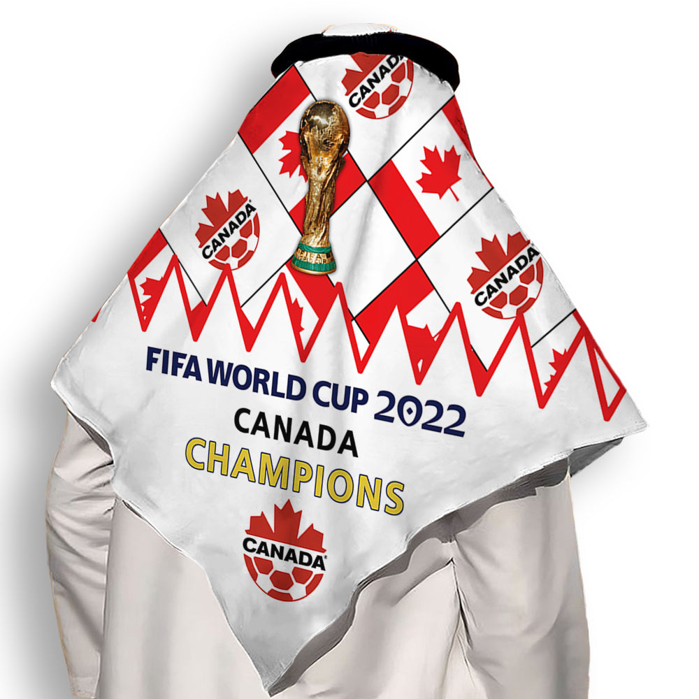 110x110cm World Cup 2022 Canada Champions - Keffiyeh - Owls Matrix LTD