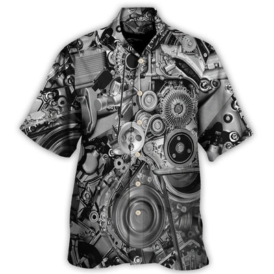 Hawaiian Shirt / Adults / S Diesel Engine Pulleys And Belts On Car Engines - Hawaiian Shirt - Owls Matrix LTD