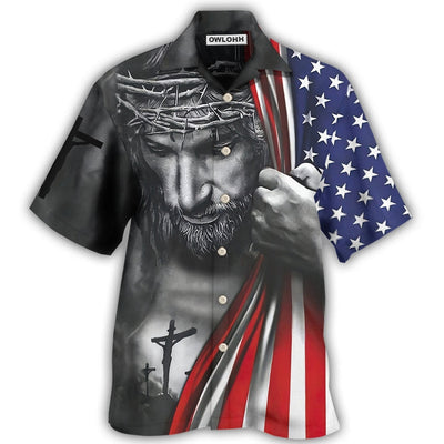 Hawaiian Shirt / Adults / S Jesus America One Nation Under God - Hawaiian Shirt - Owls Matrix LTD