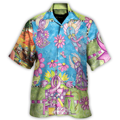 Hawaiian Shirt / Adults / S Breast Cancer Courage Angel With Pink Ribbon - Hawaiian Shirt - Owls Matrix LTD