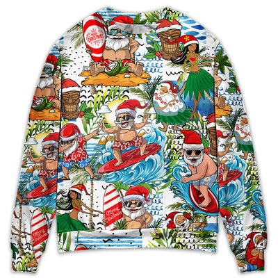 Sweater / S Christmas Santa Aloha Beach Vibe - Sweater - Ugly Christmas Sweaters - Owls Matrix LTD