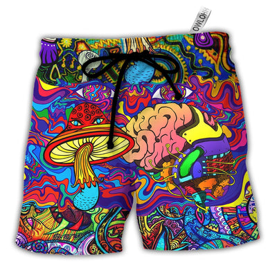 Beach Short / Adults / S Hippie Mushroom Colorful Lover - Beach Short - Owls Matrix LTD